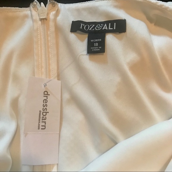 Dressbarn Scallop Dress Tiered White Size 18 - Picture 4 of 7